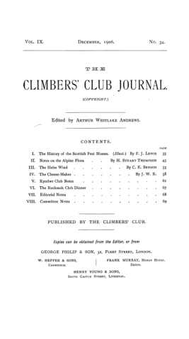 Climbers' Club 1906 Vol.9 No.34 Journal cover